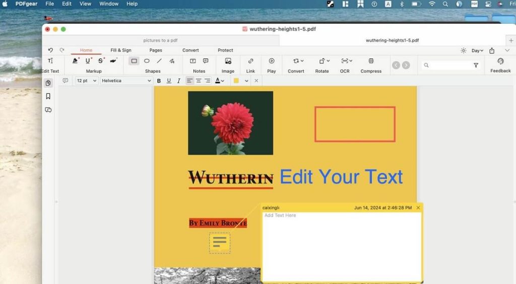 Edit a PDF with PDFgear on Mac