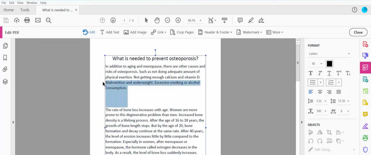 Edit PDF Text in Adobe Acrobat
