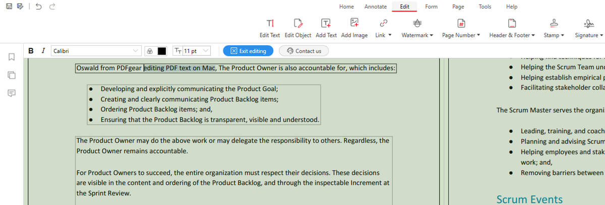 Edit Text in PDF in PDFgear