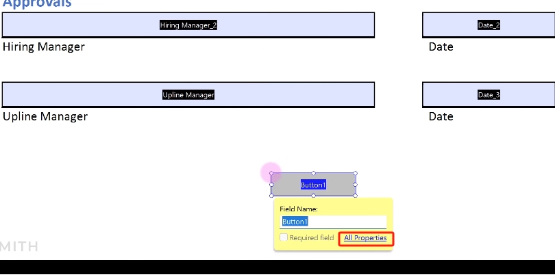 Edit Button Properties