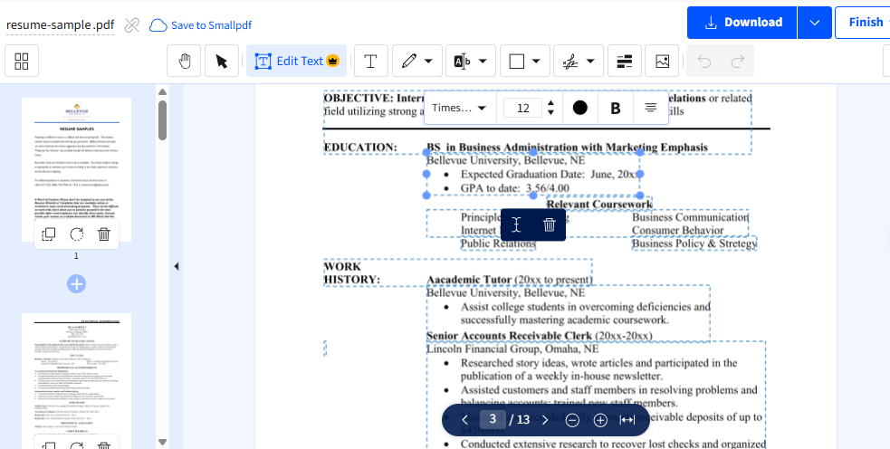 Edit Resume PDF with Online Tools