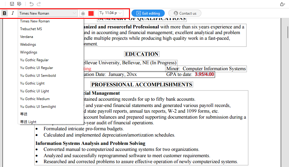 Edit Resume PDF Directly in PDFgear