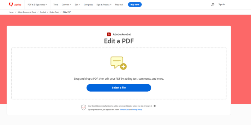Open the PDF File in Adobe Acrobat Online