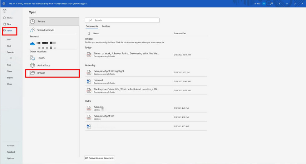 Import PDF to Microsoft Word