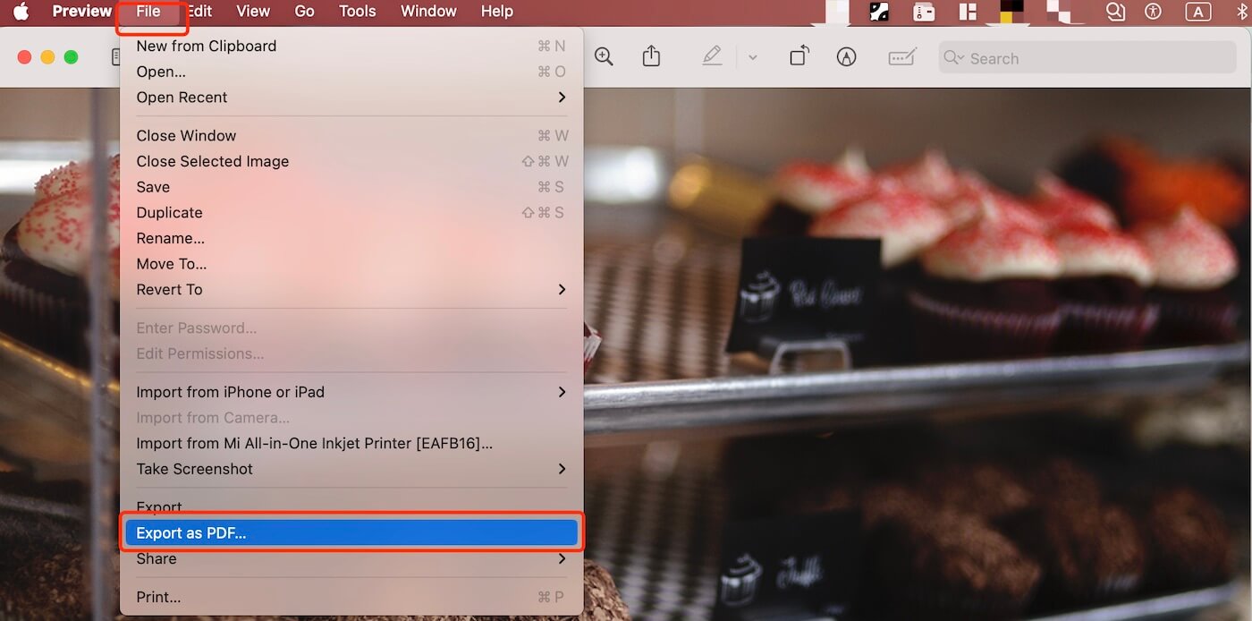 Export a PDF from an Image in Preview