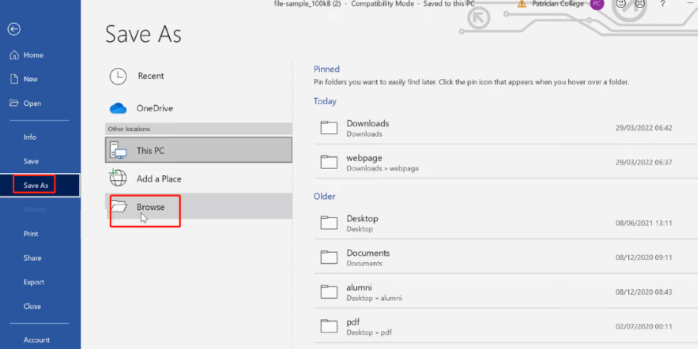 pdf export comments to word Start Saving as Web Page