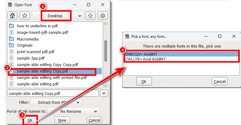 Get a List of Fonts Extracted from PDF 