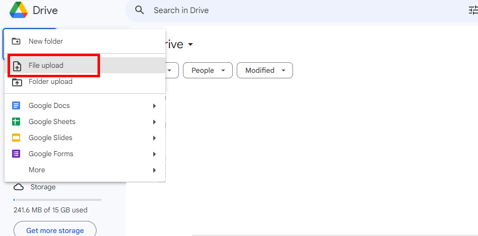 Add a PDF to Google Drive