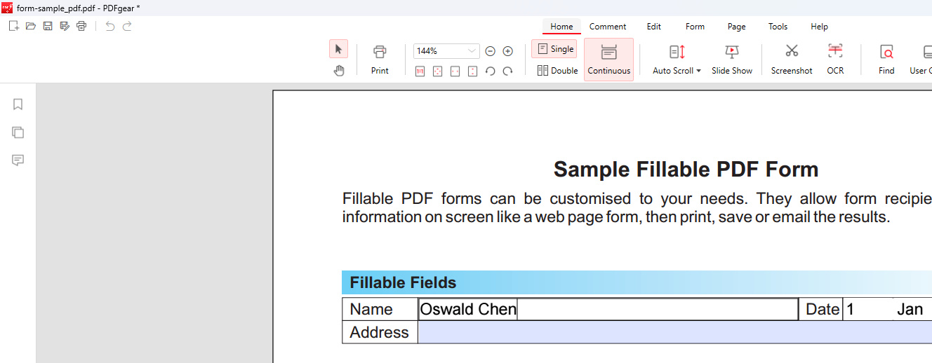 Fill Out Offline