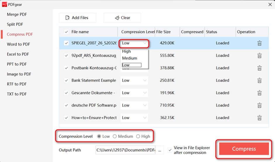 Get Your Compressed PDF Files