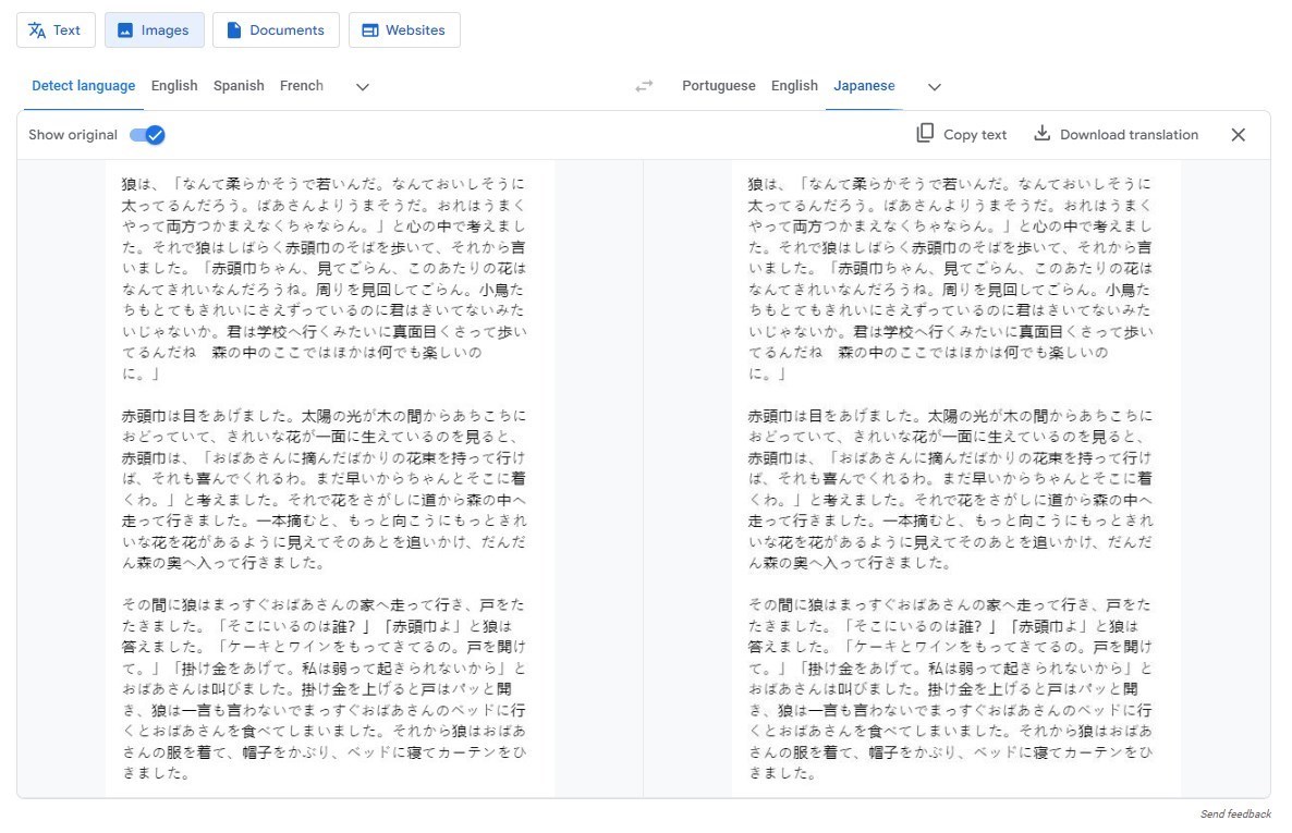 Google Translate OCR for Japanese