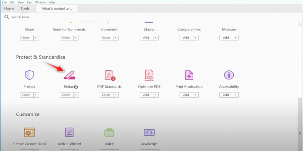 Proceed Redaction in Adobe