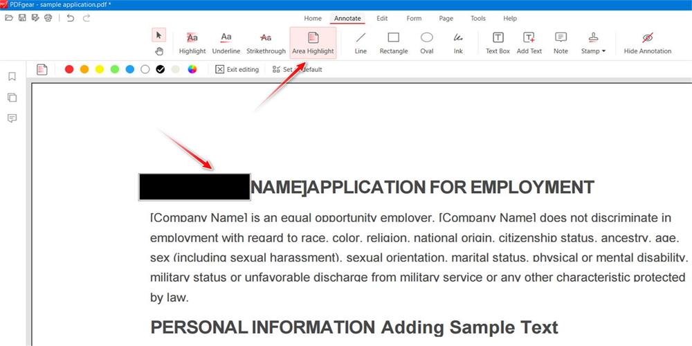 Set Highlighter on the Text