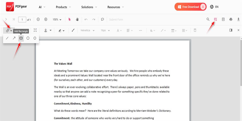 Add Shape in PDF