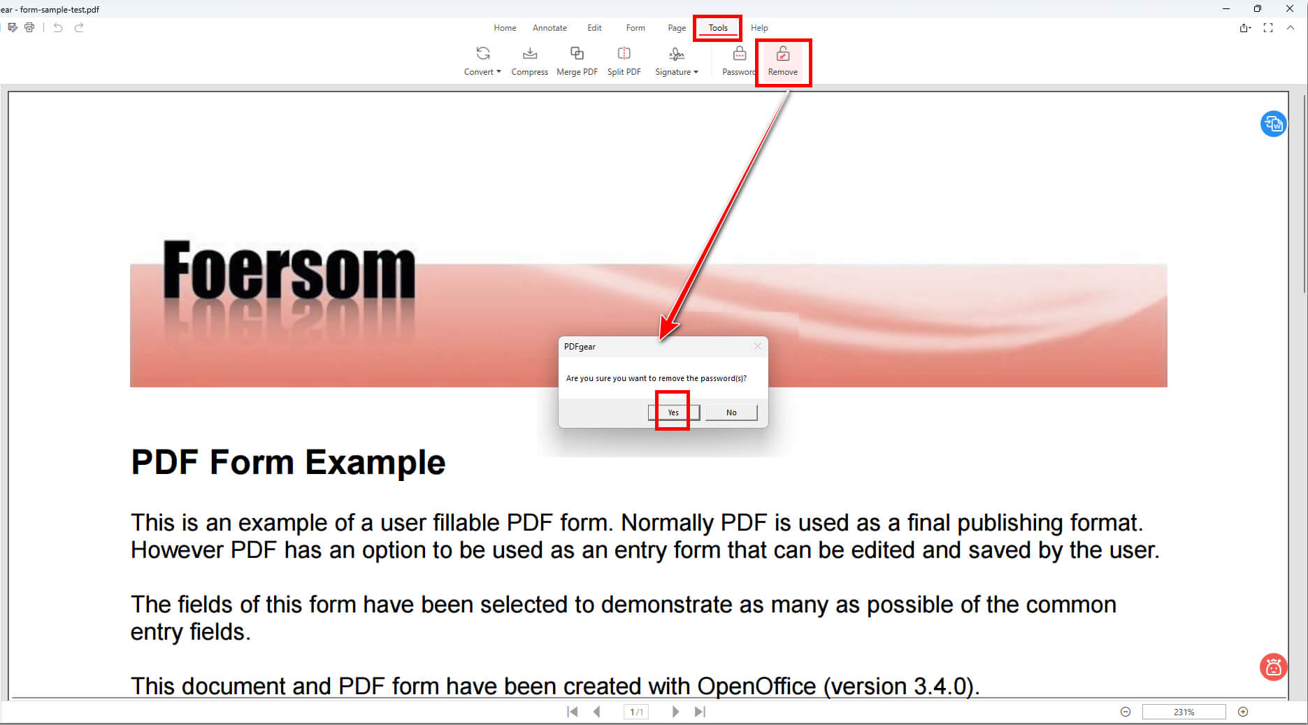 Clear the PDF Password