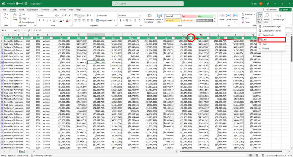 Open the Filter In Excel