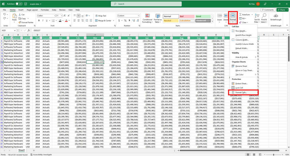 Call the Form Cells Pop-Up Box