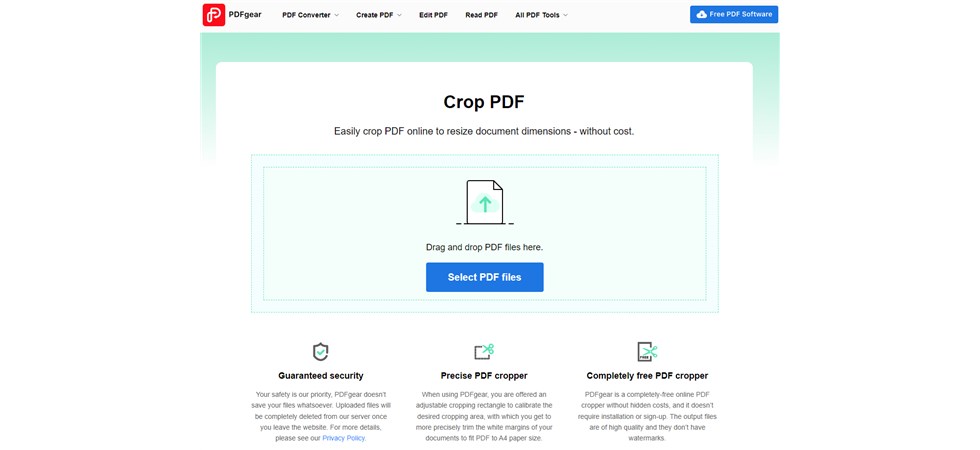 Import the PDF to the Cropper