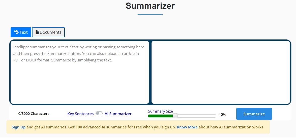 Online AI PDF Summarizer - IntelliPPT AI Summarizer