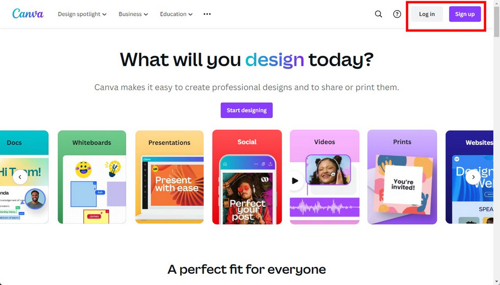 Log in to Canva Online