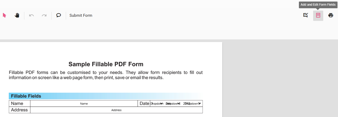 Marked Form Fields