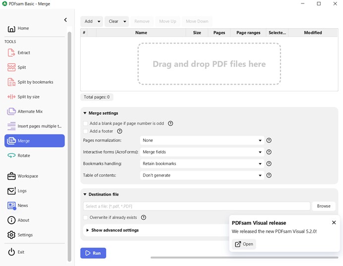 Merge Files with PDFsam