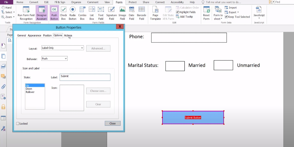 Set Option in Foxit