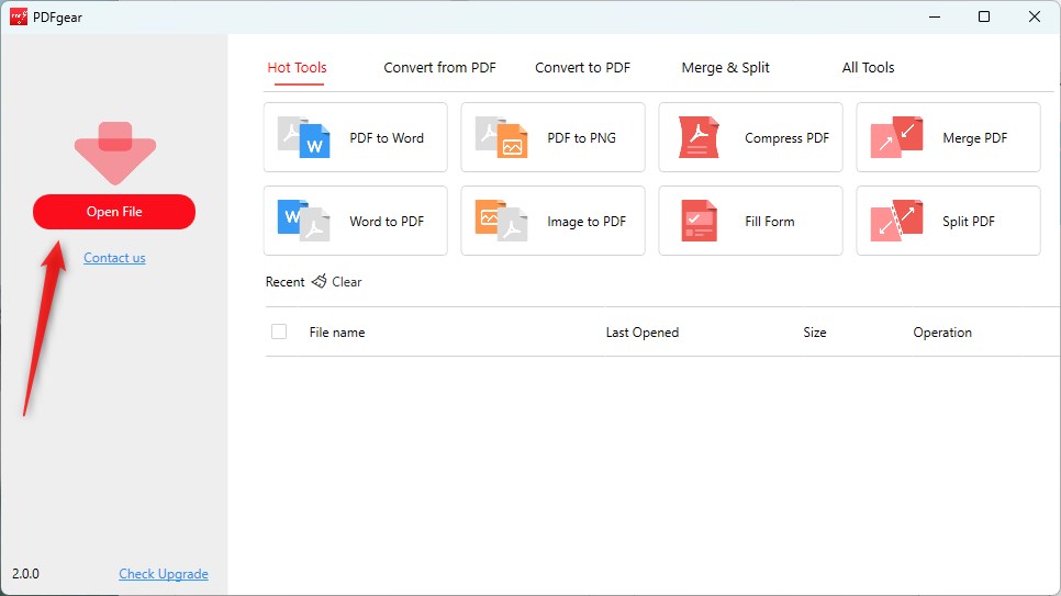 Open File in PDFgear Desktop