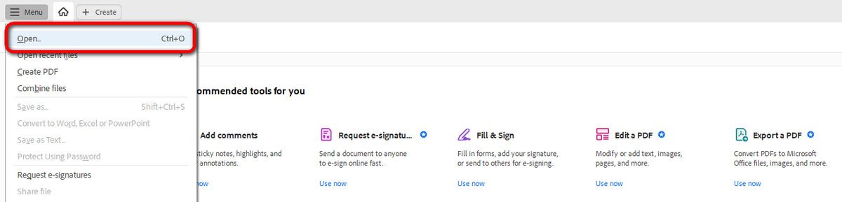 Open PDF in Acrobat