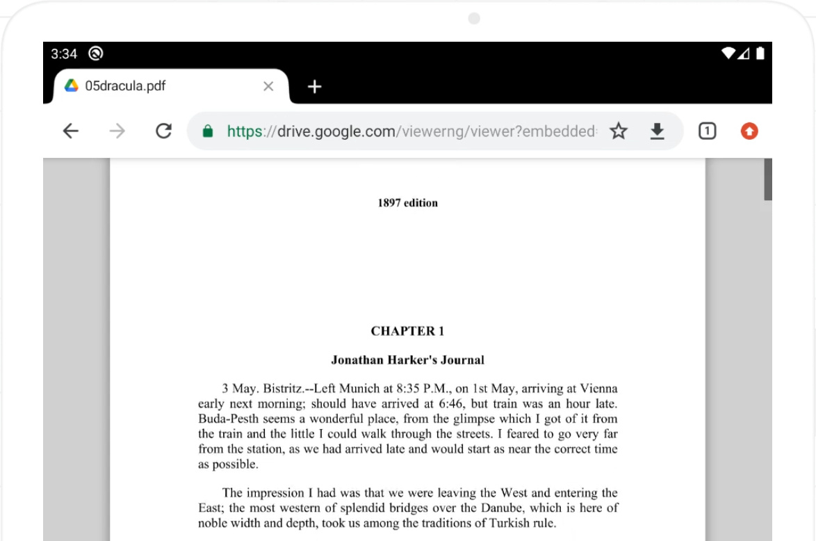 PDF Opened in Google Viewer