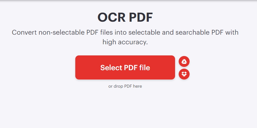 Upload PDF to iLovePDF OCR