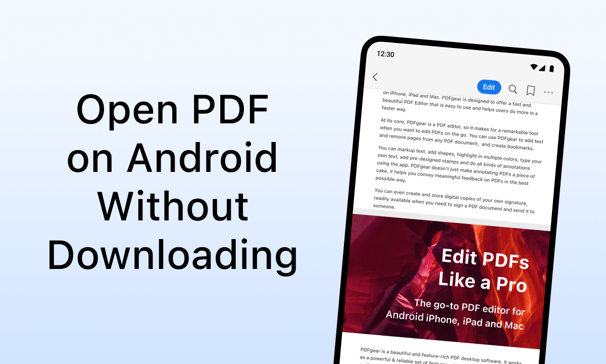 Open PDF on Android without Downloading 