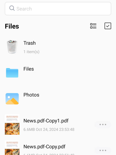 Open PDF with PDFgear for Android App