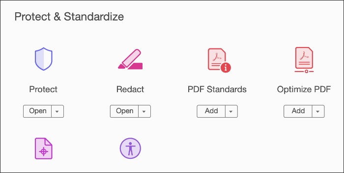 Open Redact PDF Tool in Adobe