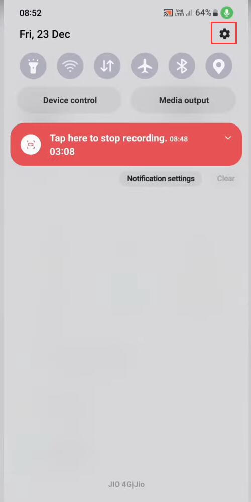Open Settings on Samsung