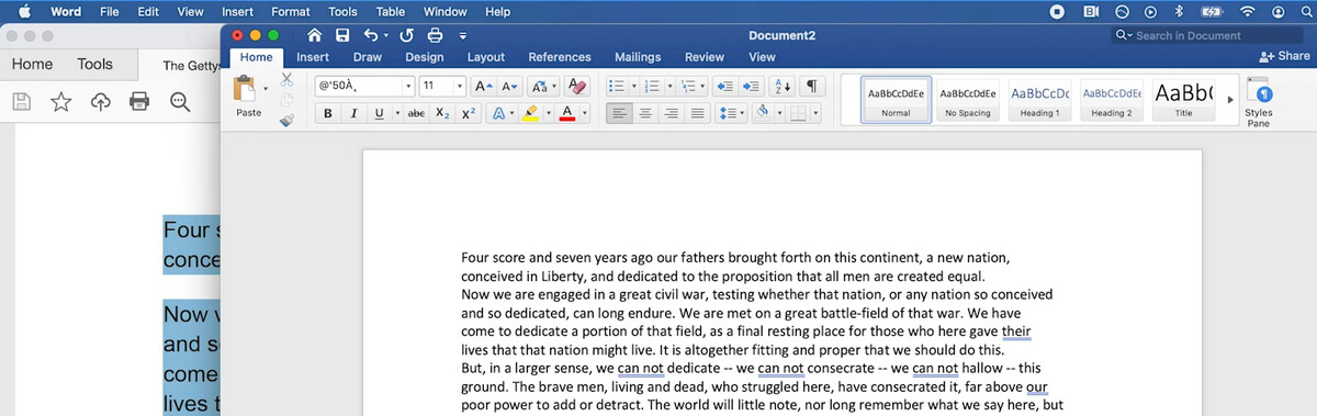 Paste PDF Text to Word on Mac