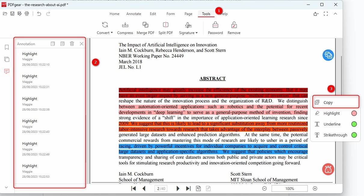 PDFgear PDF Highlight Extractor