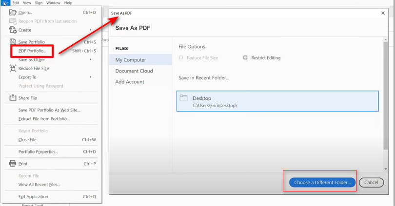Rename and Save the PDF Portfolio