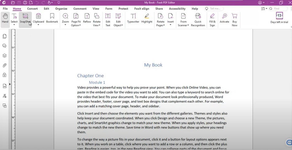 Foxit Reader Snipping Tool