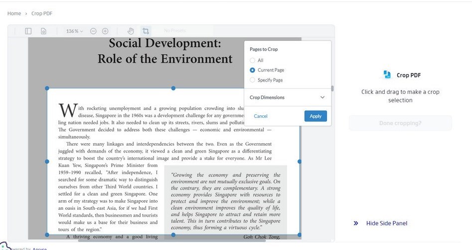 Xodo PDF Online Cropper