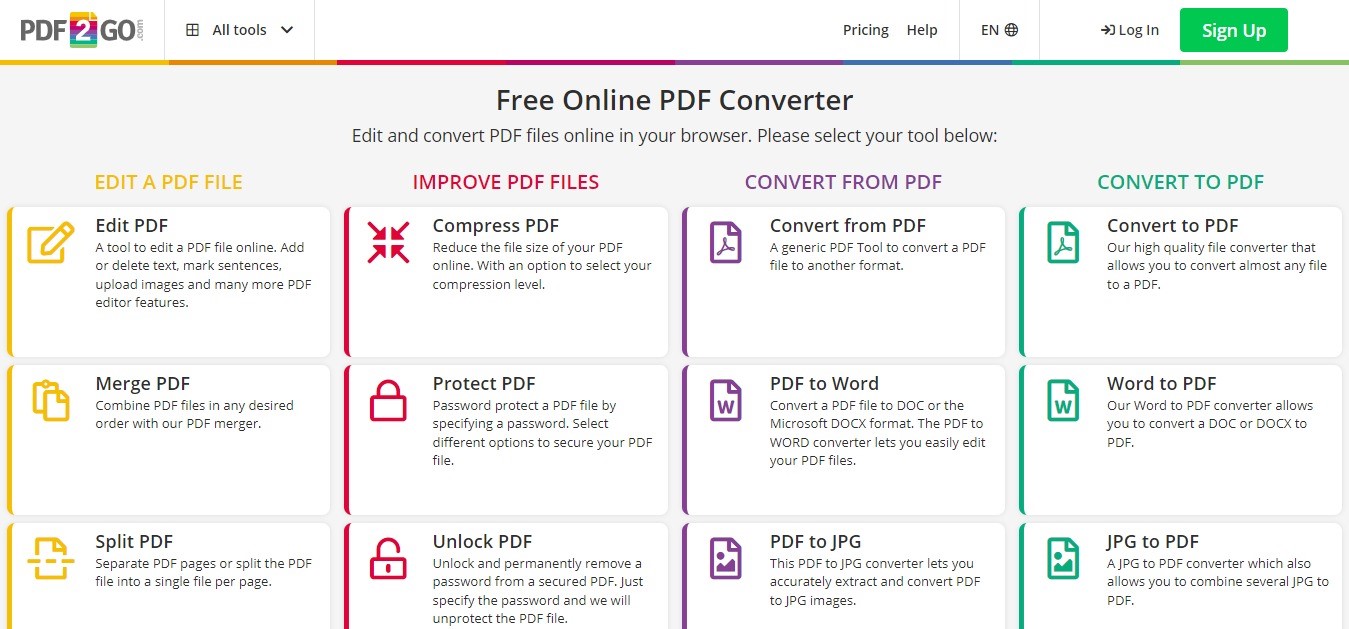 PDF2GO PDF Editor Extension