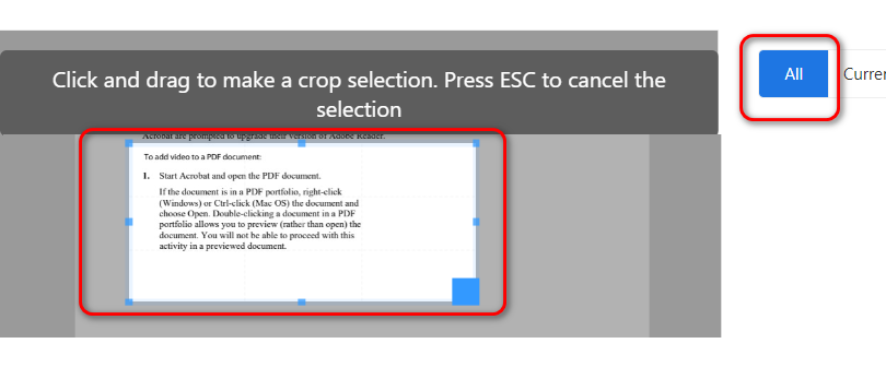Select Cropping Area