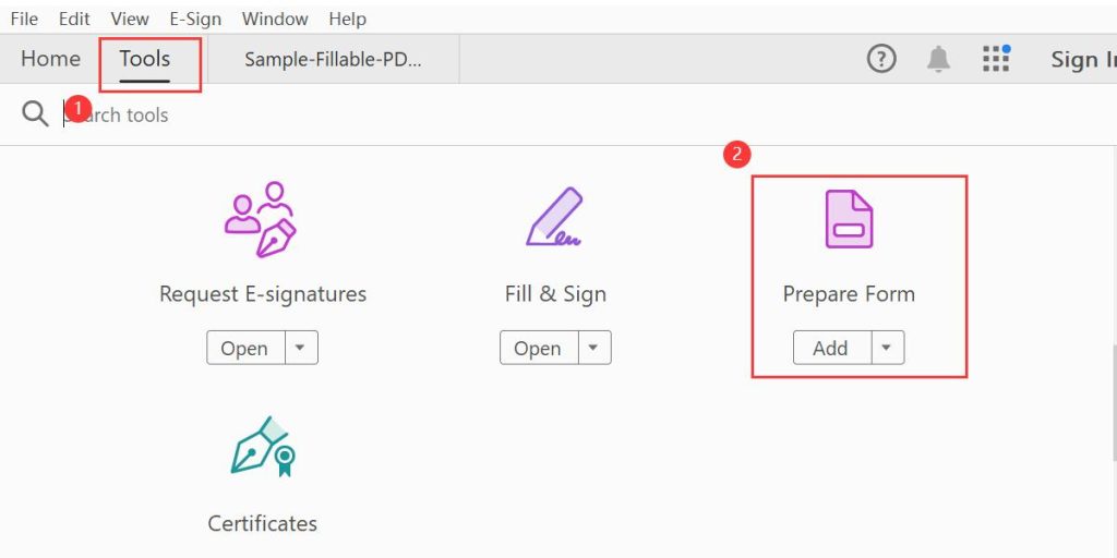 Prepare Form in Adobe Acrobat