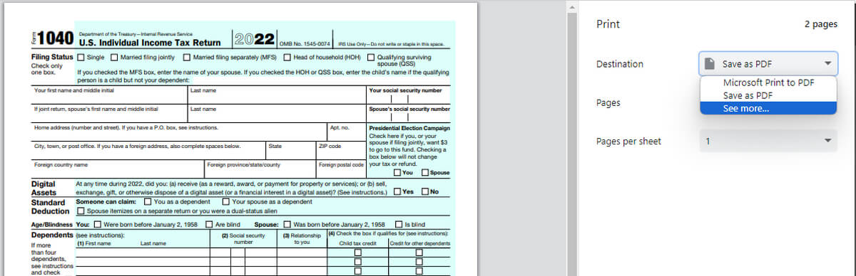 Open Printer Menu