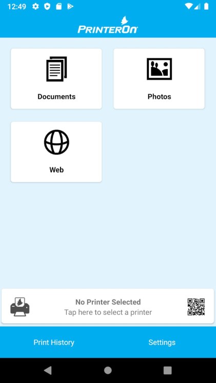Printer on’s Android User Interface