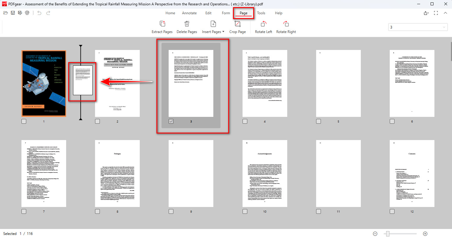 Rearrange PDF Pages with PDFgear Desktop