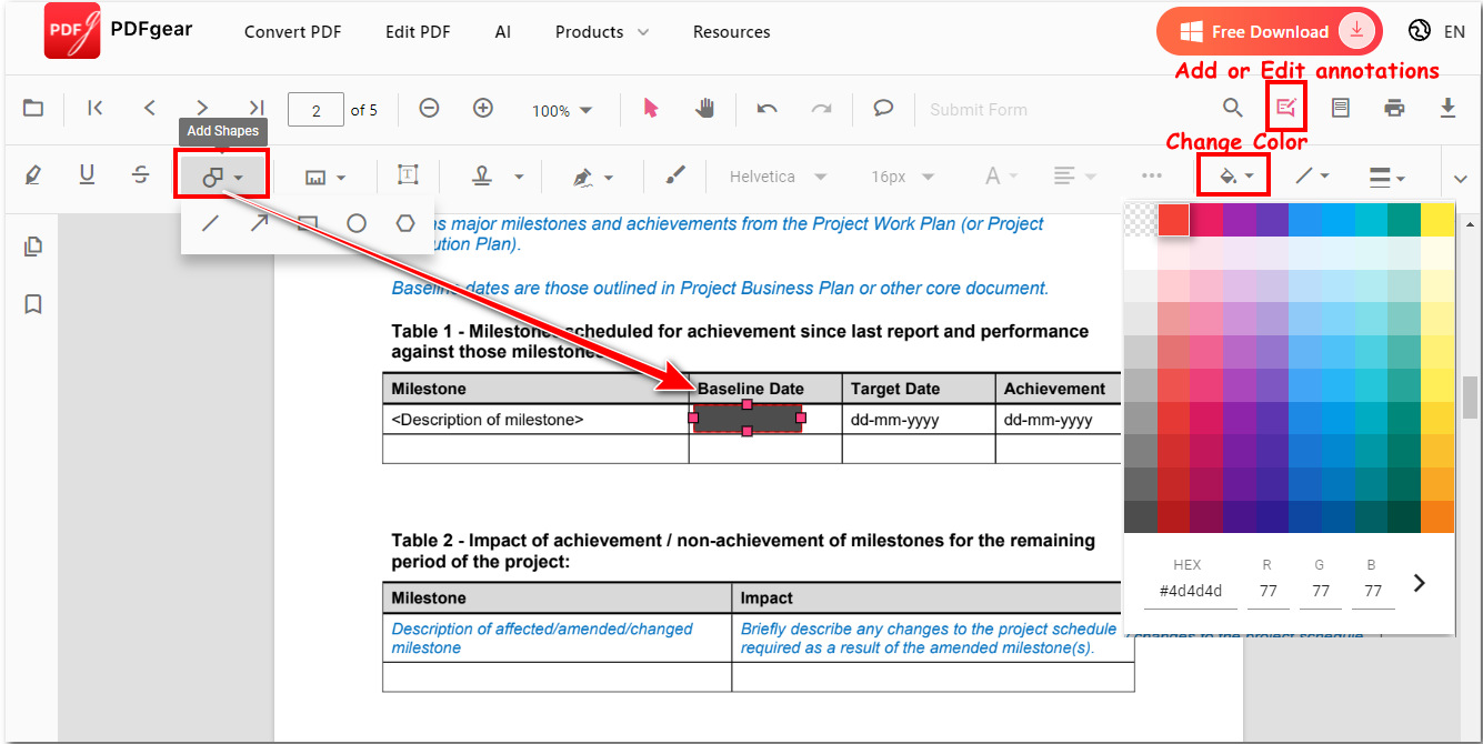 Redact Documents with PDFgear