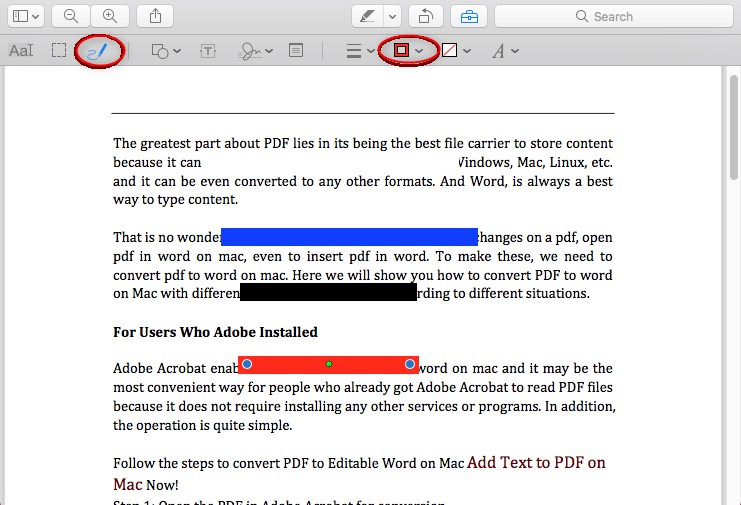 Redact PDF in Preview with the Markup Tool