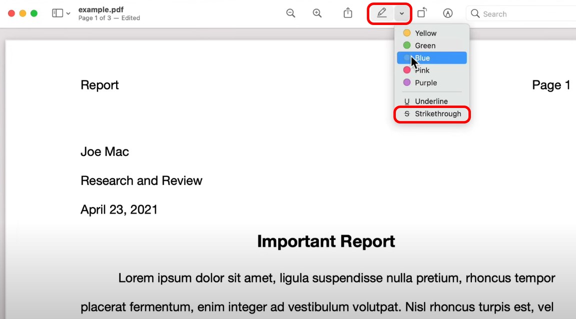  Redline PDF on Mac with Preview