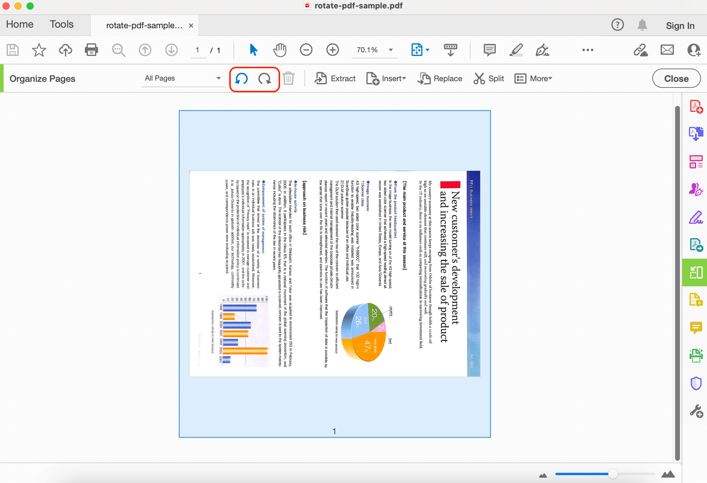 Rotate PDF from Landscape to Portrait with Adobe Acrobat